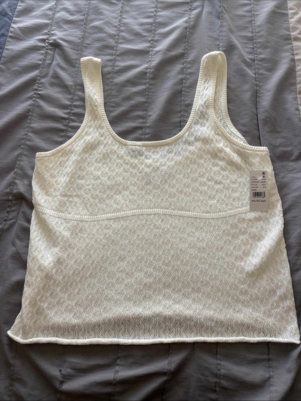 PacSun White Knit Scoop Tank